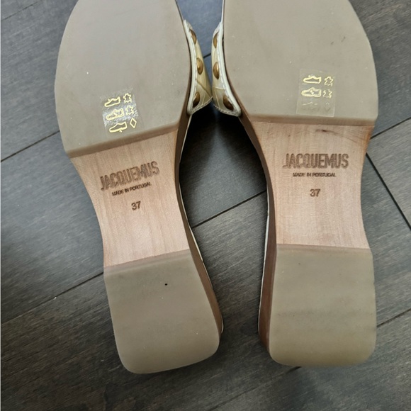 Jacquemus Les Tatanes Buckle Clog Slide Sandals beige croc. Size 37. - Picture 3 of 4